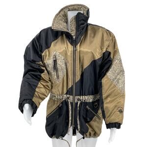 Edelweiss Vintage Black/Gold Winter Athletic Snow Warm Ski Jacket M